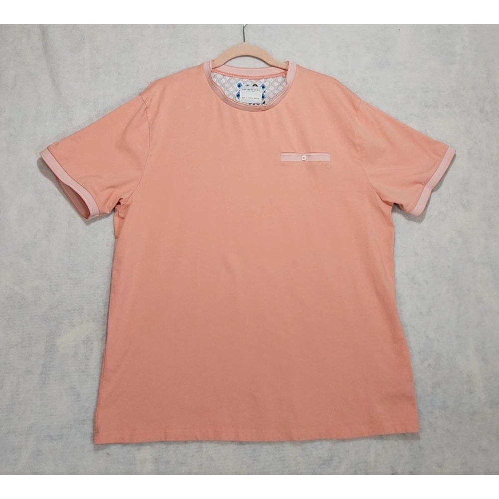 Denim & Flower Shirt Mens XL Polo T-shirt Short Sleeve Pocket Ribbed Pink Preppy